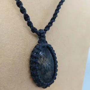 Tourmalinated Quartz Macrame Necklace