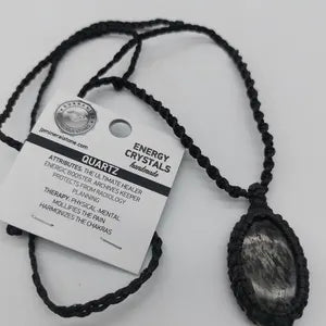 Tourmalinated Quartz Macrame Necklace
