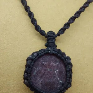 Natural Hexagon Ruby Macrame Necklace, Rare Gemstone Macrame