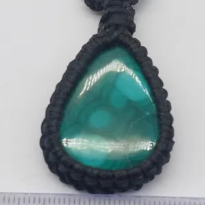 Malachite Macrame Wrapped Necklace, Protection Gift Accessories, Crystal Healing