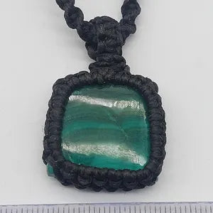 Malachite Macrame Wrapped Necklace, Protection Gift Accessories, Crystal Healing