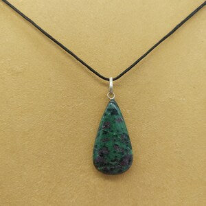 Ruby Zoisite Crystal Necklace,Green Stone Necklace, Gemstone Necklace for Men and Women, Gift for Crystal Lovers