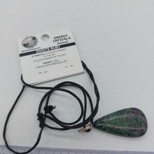 Ruby Zoisite Crystal Necklace,Green Stone Necklace, Gemstone Necklace for Men and Women, Gift for Crystal Lovers