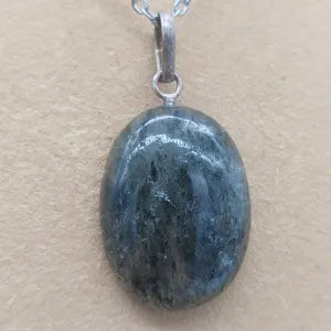 Clear Quartz with Green Tourmaline Necklace, Tourmalinated Quartz Crystal Pendant, Gemstone Necklace for Men and Women