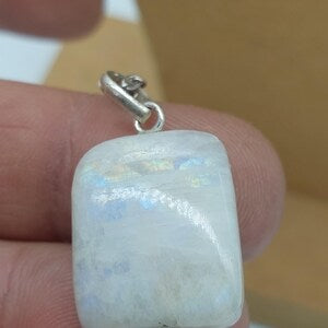 Moonstone Chain Necklace, White Crystal Layering Necklace, Gemstone Necklace for Men and Women, Magic Natural Crystal Pendant