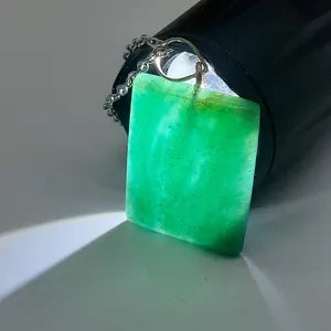 Green Aventurine Crystal Necklace for Men and Women, Gemstone Pendant with Steel Layering Chain, Crystal Gift Ideas