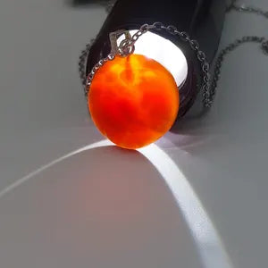 Carnelian Crystal Necklace, Red Stone Necklace with Steel Chain, Layering Gemstone Necklace