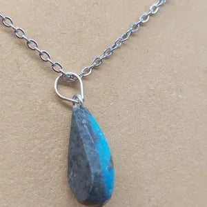 Original Turquoise Crystal Necklace, Turquoise Stone Necklace with Chain, Gemstone Necklace for Men and Women
