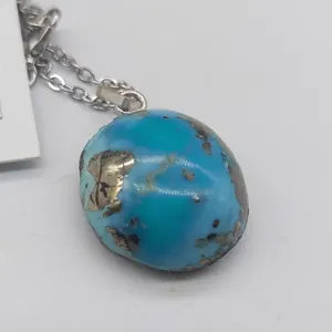 Original Turquoise Crystal Necklace, Turquoise Stone Necklace with Chain, Gemstone Necklace for Men and Women