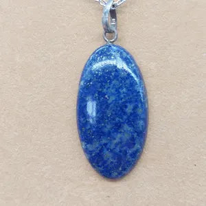 Lapi Lazuli Geniune Crystal Necklace, Lapis Lazuli Pendant, January Birthstone Necklace, Throat Chakra Healing Necklace
