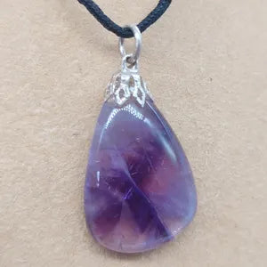 Amethyst Crystal Necklace, Purple Stone Chain Necklace, Gemstone Necklace