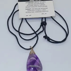 Amethyst Crystal Necklace, Purple Stone Chain Necklace, Gemstone Necklace