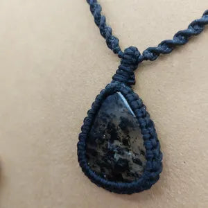 Tourmalinated Quartz Macrame Necklace