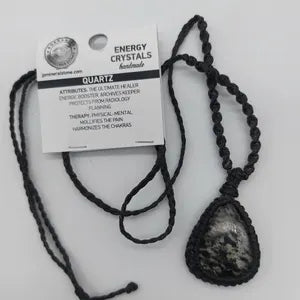 Tourmalinated Quartz Macrame Necklace