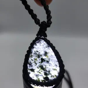 Tourmalinated Quartz Macrame Necklace