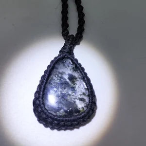 Tourmalinated Quartz Macrame Necklace