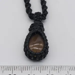 Smoked Quartz Macrame Necklace