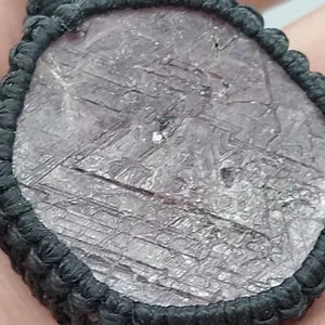 Natural Hexagon Ruby Macrame Necklace, Rare Gemstone Macrame Pendant