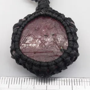 Natural Hexagon Ruby Macrame Necklace, Rare Gemstone Macrame