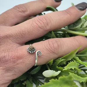 Tiger Eye Silver Plated Ring, Birthstone Ring for Her, Gemstone Rings for Women, Crystal Ring for Gift