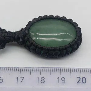 Green Aventurine Macrame Necklace, Green Gemstone Woven Necklace, Unisex Handmade Knotted Necklace