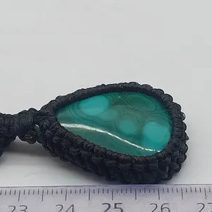 Malachite Macrame Wrapped Necklace, Protection Gift Accessories, Crystal Healing