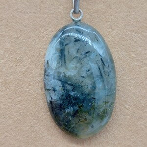 Prehnite with Green Tourmaline pendant necklace, Heart Chakra necklace , Healing Stone Birthday Gift ,Healing crystal necklace for Women