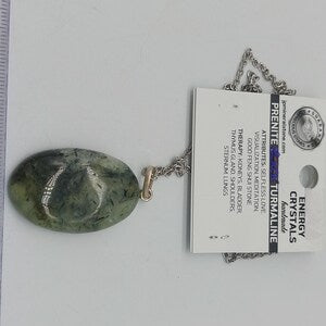 Prehnite with Green Tourmaline pendant necklace, Heart Chakra necklace , Healing Stone Birthday Gift ,Healing crystal necklace for Women