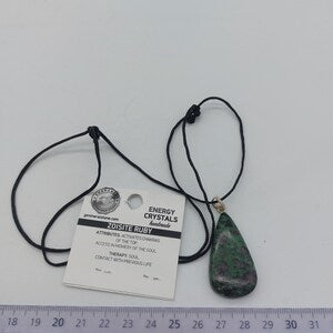 Ruby Zoisite Crystal Necklace,Green Stone Necklace, Gemstone Necklace for Men and Women, Gift for Crystal Lovers
