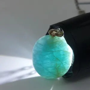 Amazonite Crystal Chain Necklace, Gemstone Minimalist Necklace, Gift for Men and Women, Chakra Stone Necklace