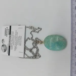 Amazonite Crystal Chain Necklace, Gemstone Minimalist Necklace, Gift for Men and Women, Chakra Stone Necklace