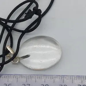 Clear Quartz Crystal Necklace, Translucent Stone Necklace, Energy Protection Necklace