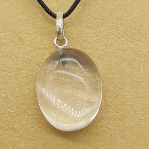 Clear Quartz Crystal Necklace, Translucent Stone Necklace, Energy Protection Necklace
