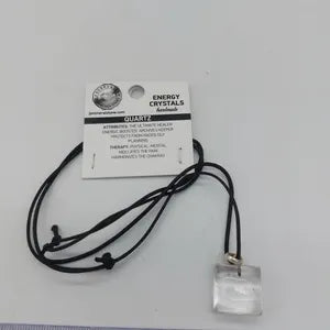 Clear Quartz Crystal Necklace, Translucent Stone Necklace, Energy Protection Necklace