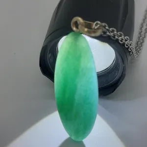 Green Aventurine Crystal Necklace for Men and Women, Gemstone Pendant with Steel Layering Chain, Crystal Gift Ideas