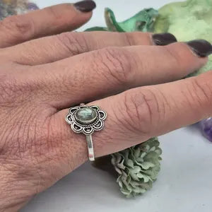 Labradorite Silver Plated Ring, Flashy Crystal Ring, Gemstone Adjustable Ring