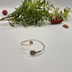 Tiger Eye Silver Plated Heart Bracelet, Birthstone Bracelet for Women