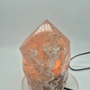 Smokey Quartz Point Crystal Lamp - Raw Stone Home Decor - Raw Crystal Lighting