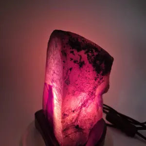 Purple Agate Geode Crystal Lamp - Natural Crystal Home Decor Lighting - Agate Decoration Gift - Stone Accent Light