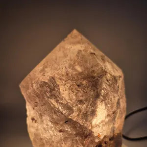 Smokey Quartz Point Crystal Lamp - Raw Stone Home Decor - Raw Crystal Lighting