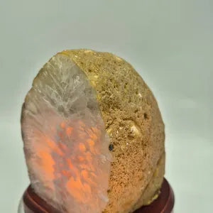 White Agate Geode Crystal Lamp - Natural Crystal Home Decor Lighting