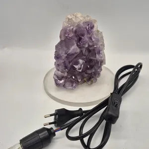 Raw Amethyst Lamp, Amethyst Light Decor, Natural Crystal Lamps Decor, Home Lighting Decor