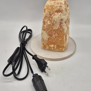 Raw Yellow Calcite Lamp, Translucent Yellow Light Decor, Natural Crystal Lamp Decor