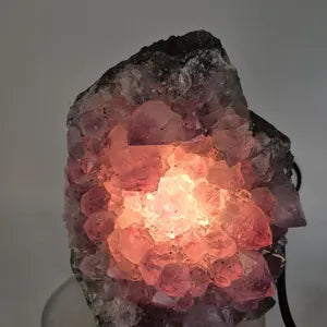 Raw Amethyst Lamp, Amethyst Light Decor, Natural Crystal Lamps Decor, Home Lighting Decor
