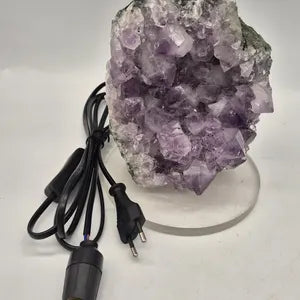 Raw Amethyst Lamp, Amethyst Light Decor, Natural Crystal Lamps Decor, Home Lighting Decor