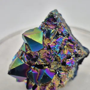 Amethyst Titanium Cluster, Druzy Rainbow Amethyst, Rainbow Aura Amethyst Crystal Specimen