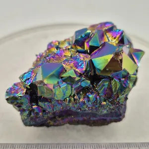 Amethyst Titanium Cluster, Druzy Rainbow Amethyst, Rainbow Aura Amethyst Crystal Specimen