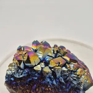 Amethyst Titanium Cluster, Druzy Rainbow Amethyst, Rainbow Aura Amethyst Crystal Specimen