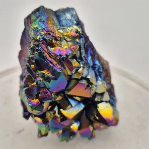 Amethyst Titanium Cluster, Druzy Rainbow Amethyst, Rainbow Aura Amethyst Crystal Specimen