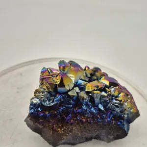 Amethyst Titanium Cluster, Druzy Rainbow Amethyst, Rainbow Aura Amethyst Crystal Specimen